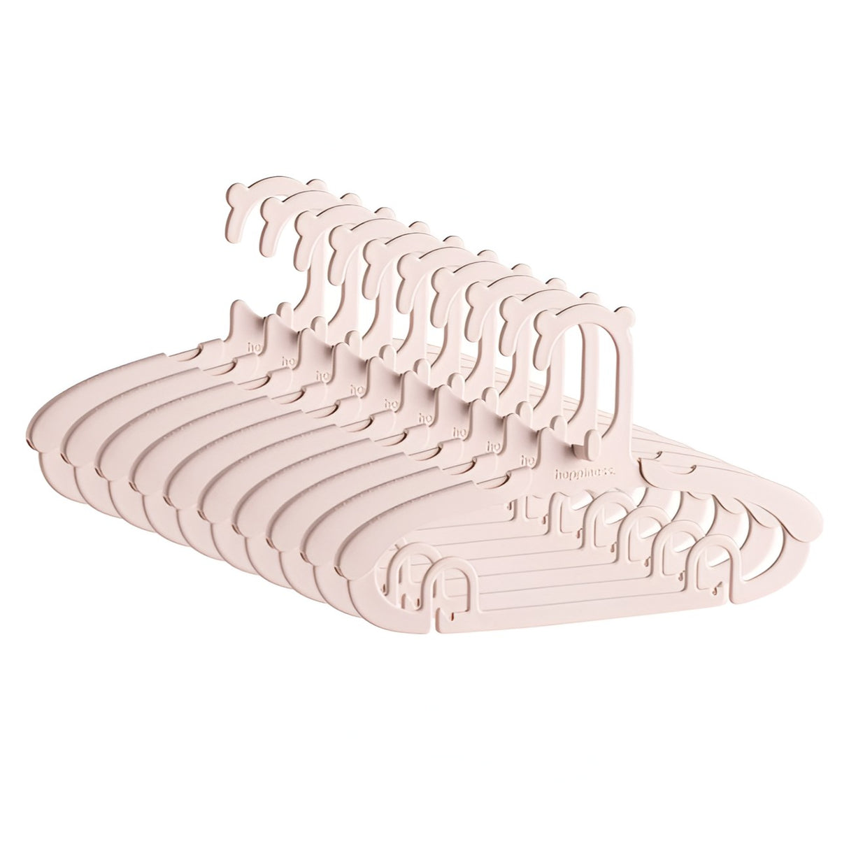 Set 10 Umerase pentru Copii, Vivimall, Potrivite pentru Uscarea si Depozitarea Hainelor de Bebelusi, 28x16.7 cm, Roz - vivimall.ro