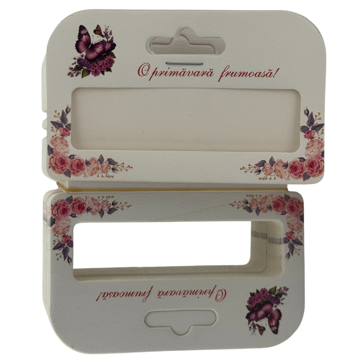 Set 100 Bucati Ambalaje de Carton pentru Martisor, Vivimall, Cutii Bratara, Model Fluturi Mov - vivimall.ro