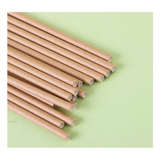 Set 100 Paie, Vivimall, din Hartie, 20 cm, Model Uni, Kraft - vivimall.ro