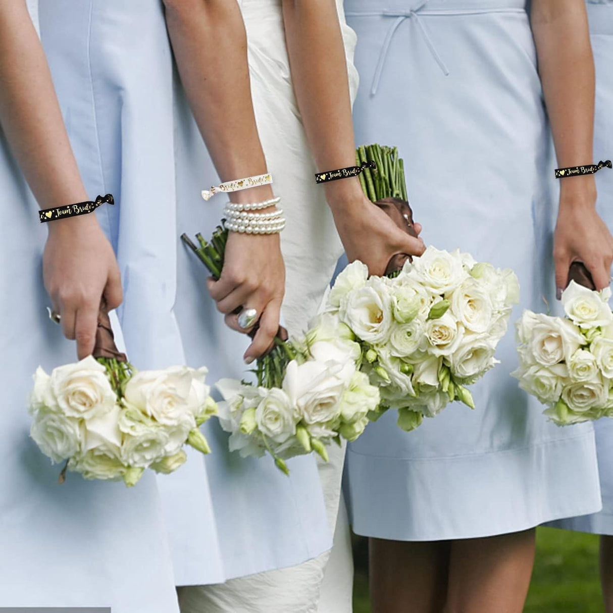 Set 11 Bratari, Vivimall, pentru Petrecerea Burlacitelor, din Panza, Marime Universala, Alb/Negru - vivimall.ro