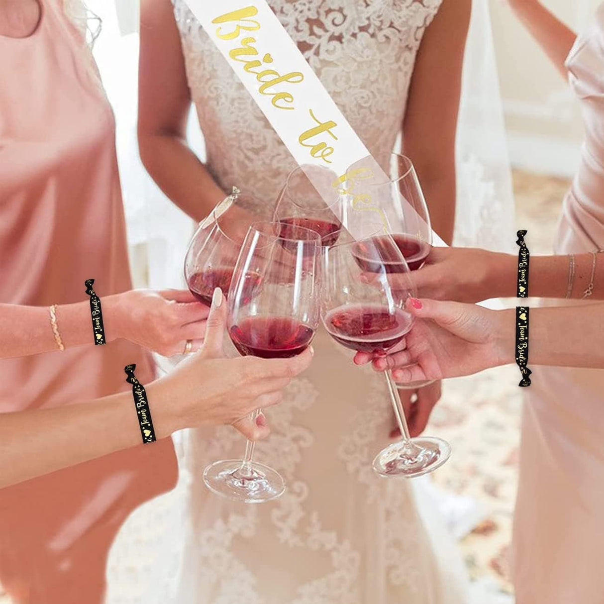 Set 11 Bratari, Vivimall, pentru Petrecerea Burlacitelor, din Panza, Marime Universala, Alb/Negru - vivimall.ro