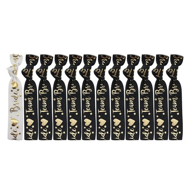 Set 11 Bratari, Vivimall, pentru Petrecerea Burlacitelor, din Panza, Marime Universala, Alb/Negru - vivimall.ro