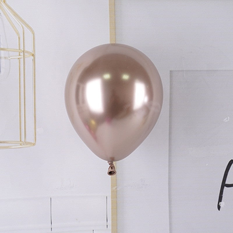 Set 12 Baloane, Flippy, din Latex Chrome, 13 cm, Sampanie - vivimall.ro