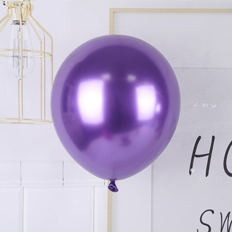 Set 12 Baloane, Flippy, din Latex Chrome, 13 cm, Mov - vivimall.ro