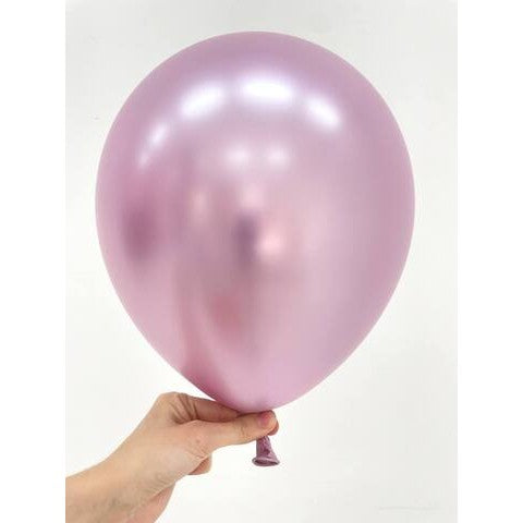 Set 12 Baloane, Flippy, din Latex Chrome, 30 cm, Mov Deschis - vivimall.ro