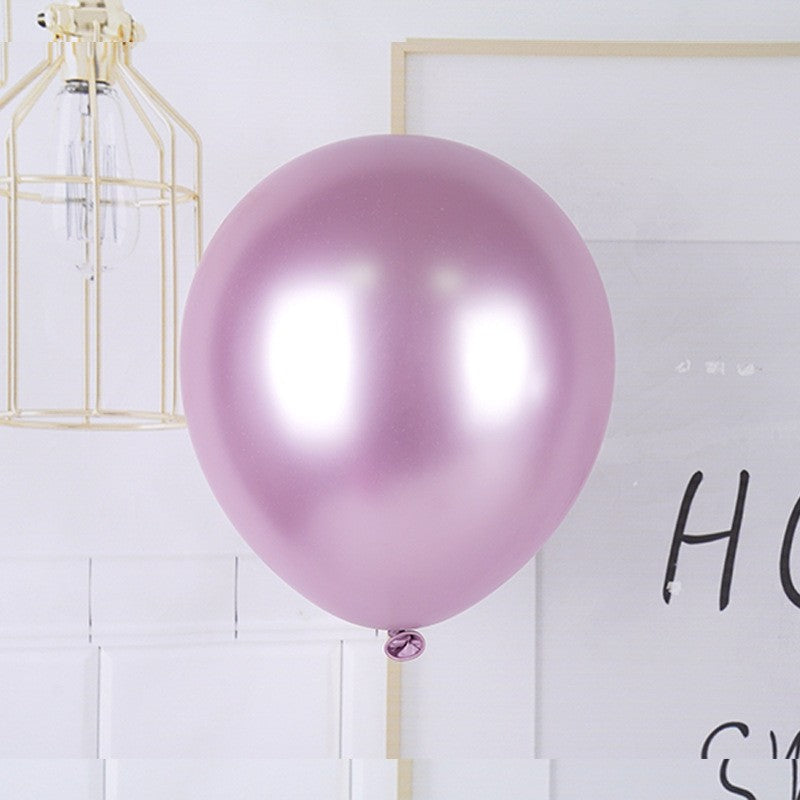 Set 12 Baloane, Flippy, din Latex Chrome, 30 cm, Mov Deschis - vivimall.ro