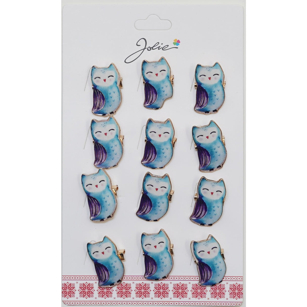 Set 12 Brose Martisor pentru Copii Bufnita Albastra - vivimall.ro