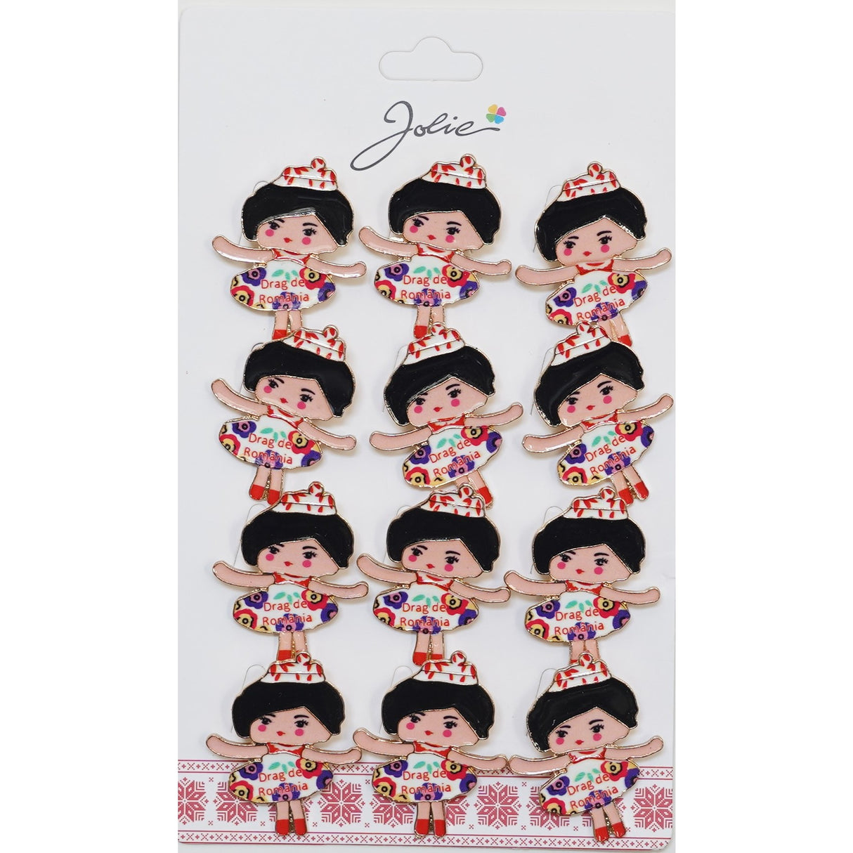 Set 12 Brose Martisor pentru Copii Fetita cu Coronita - vivimall.ro