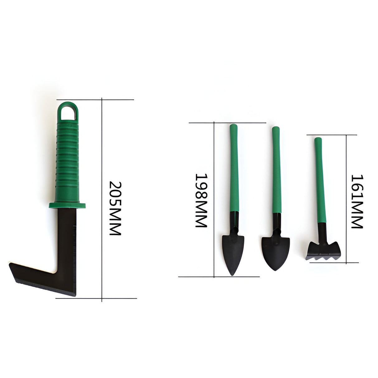 Set 12 Unelte de Gradina, Vivimall, pentru Plantare Prelucrare Sol si Ingrijire Plante, Material PVC si Otel, Cutie Inclusa, 38 x 29 cm, Verde Deschis - vivimall.ro