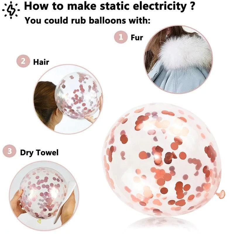 Set 15 baloane pentru petrecere, Vivimall, rose gold/ alb, 30 cm - vivimall.ro