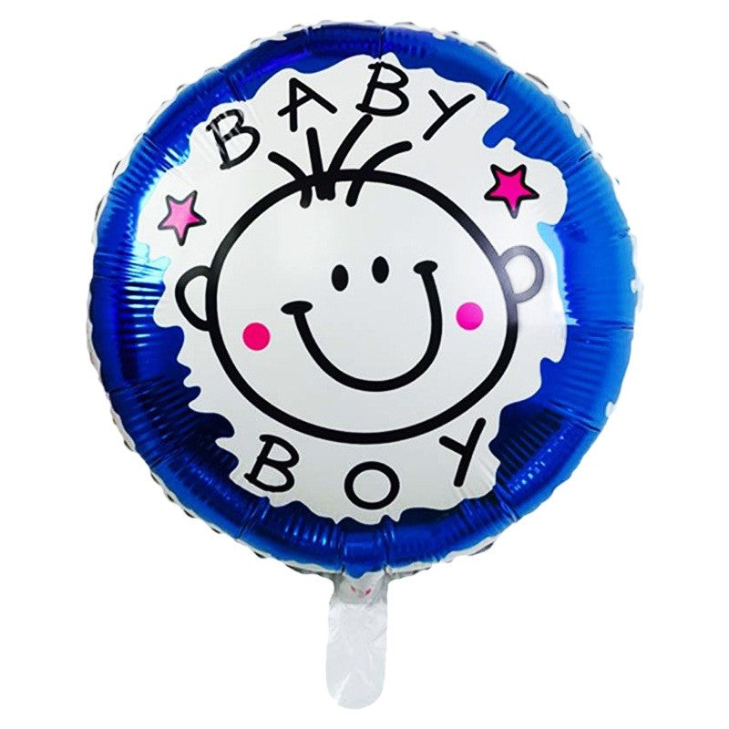 Set 2 Baloane din Folie Metalizata, Vivimall, Figurine Stea si Cerc, Tema Botez Baietel, 45 cm, Ambalaj Individual, Pai Inclus, Umflare cu Aer sau Heliu, Albastru - vivimall.ro