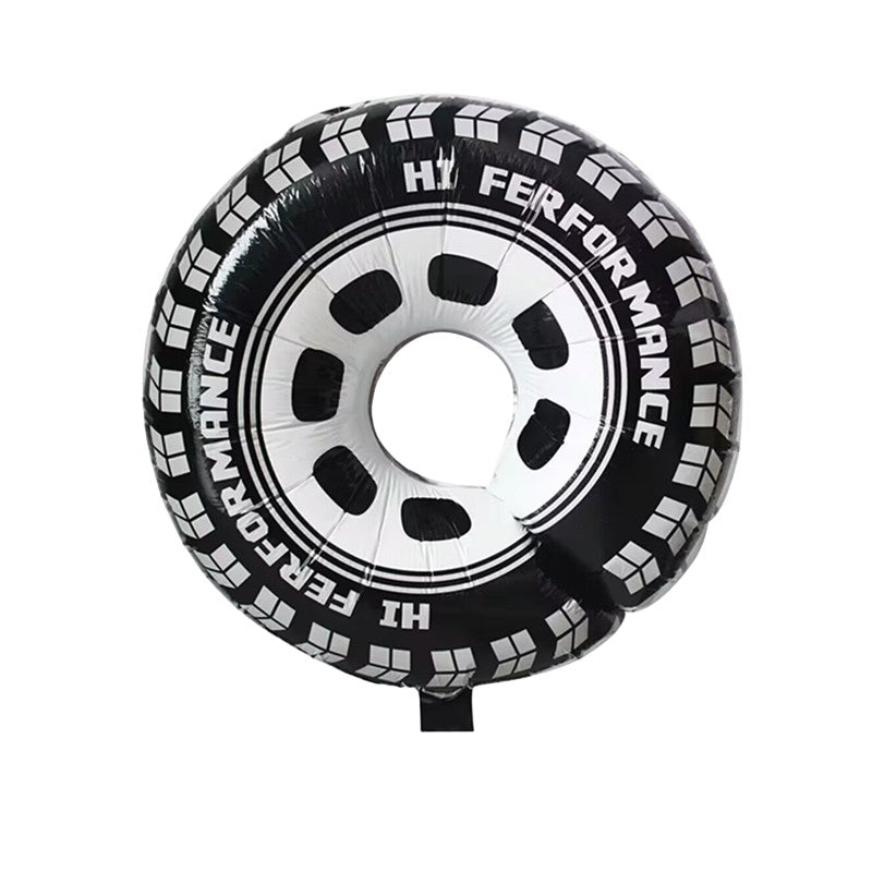 Set 2 Baloane din Folie Metalizata, Vivimall, Figurine Roti, Model Masini, 75-80 cm cm, Ambalaj Individual, Pai Inclus, Umflare cu Aer sau Heliu, Negru - vivimall.ro