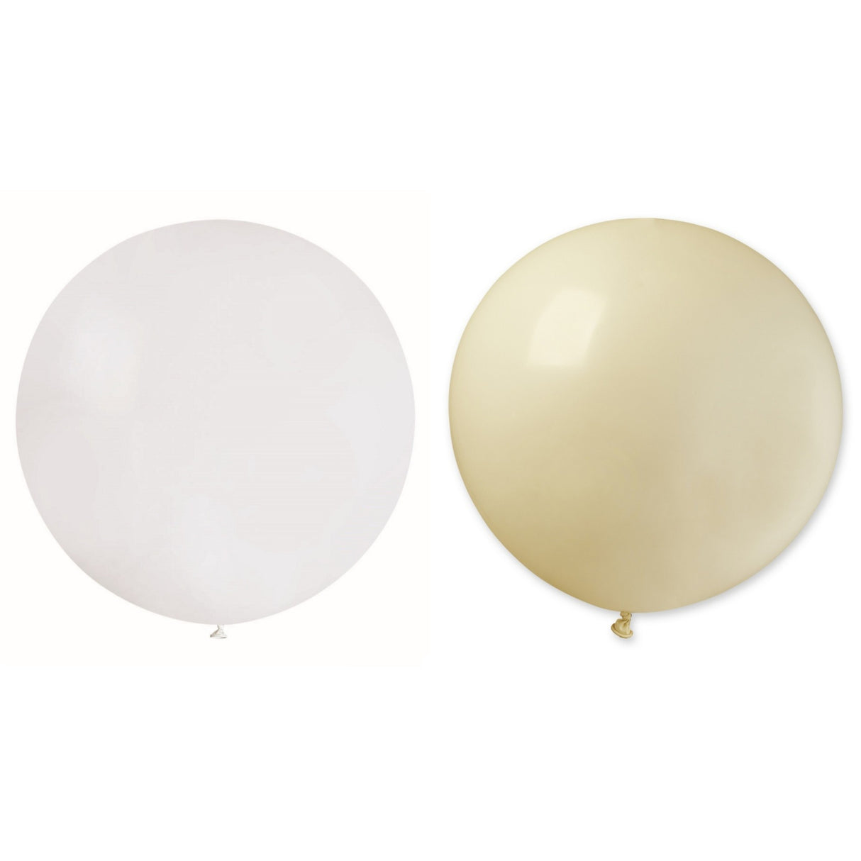 Set 2 Baloane din Latex, Vivimall, Model Party Jumbo, 90 cm, Alb si Bej, 35 g - vivimall.ro