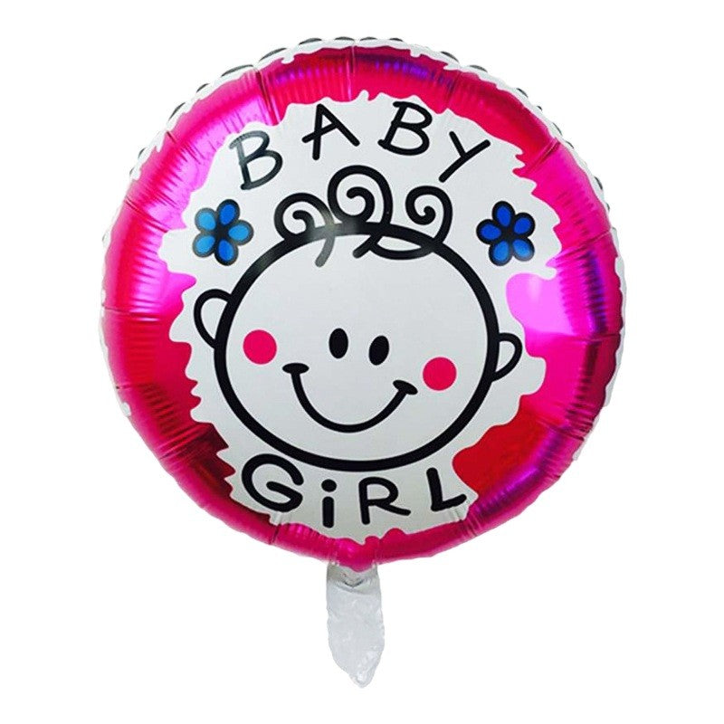 Set 2 Baloane din Folie Metalizata, Vivimall, Figurine Inima si Cerc, Tema Botez Fetita, 45 cm, Ambalaj Individual, Pai Inclus, Umflare cu Aer sau Heliu, Roz - vivimall.ro