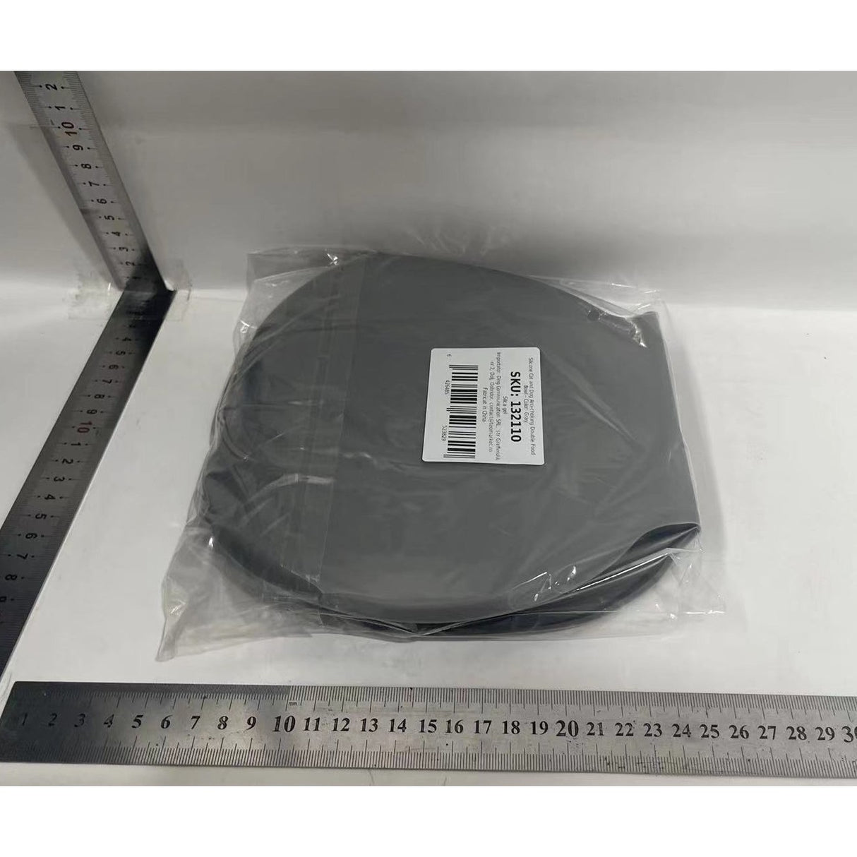 Bol Dublu pentru Animalul de Companie, Vivimall, din Silicon, Pliabil, Inaltime Reglabila, Antialunecare, 42 x 21 x 5 cm, Gri - vivimall.ro