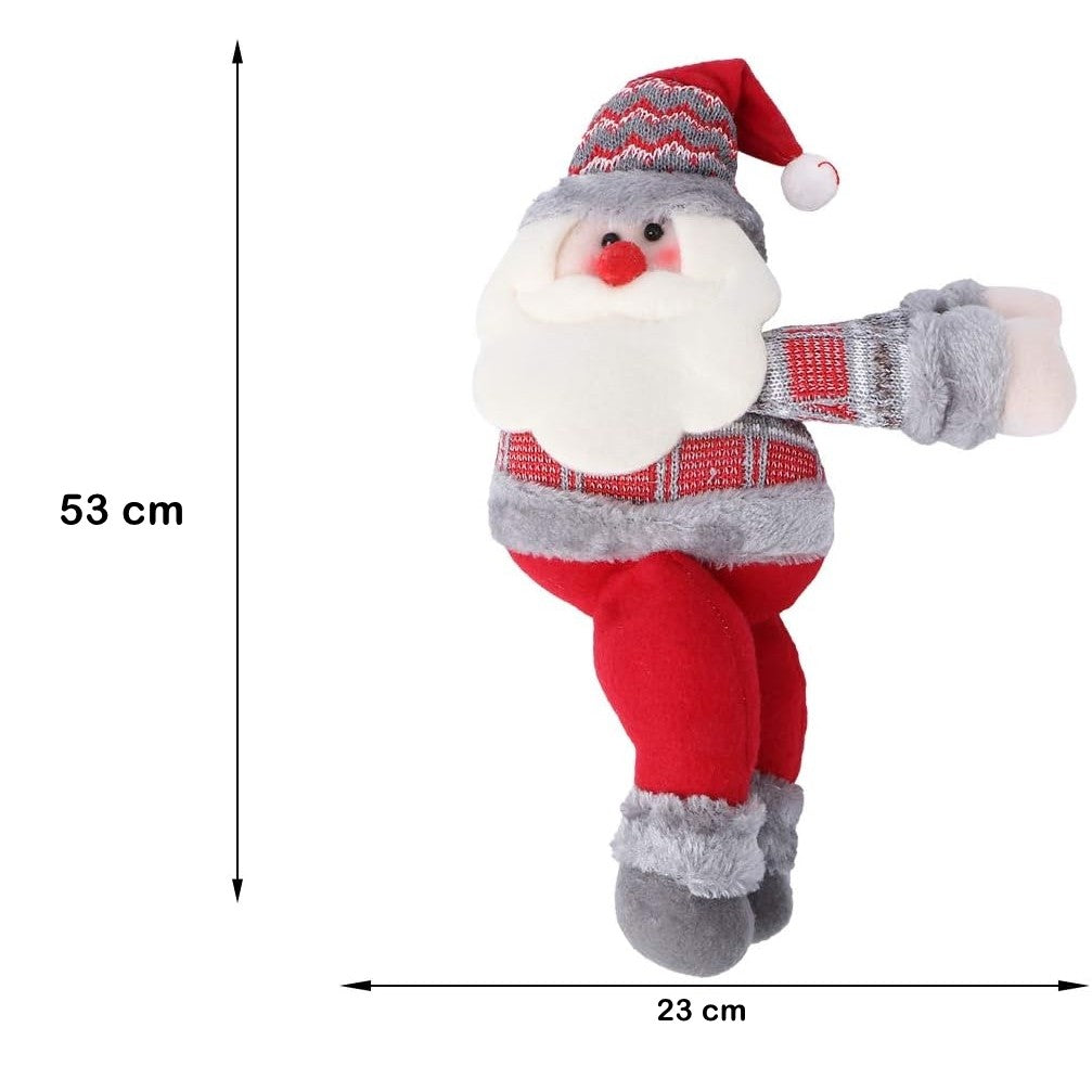 Clema pentru perdea, Vivimall, prindere cu arici, model Mos Craciun pe partea stanga, material textil/poliester, 53 x 23 cm, Multicolor - vivimall.ro