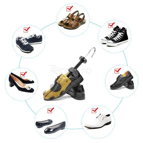 Set 2 Sanuri/Calapoade Reglabile Vivimall, Alungit si Largit Pantofi, Marimea 30-36, Universal, Arc, ABS Premium, Galben - vivimall.ro