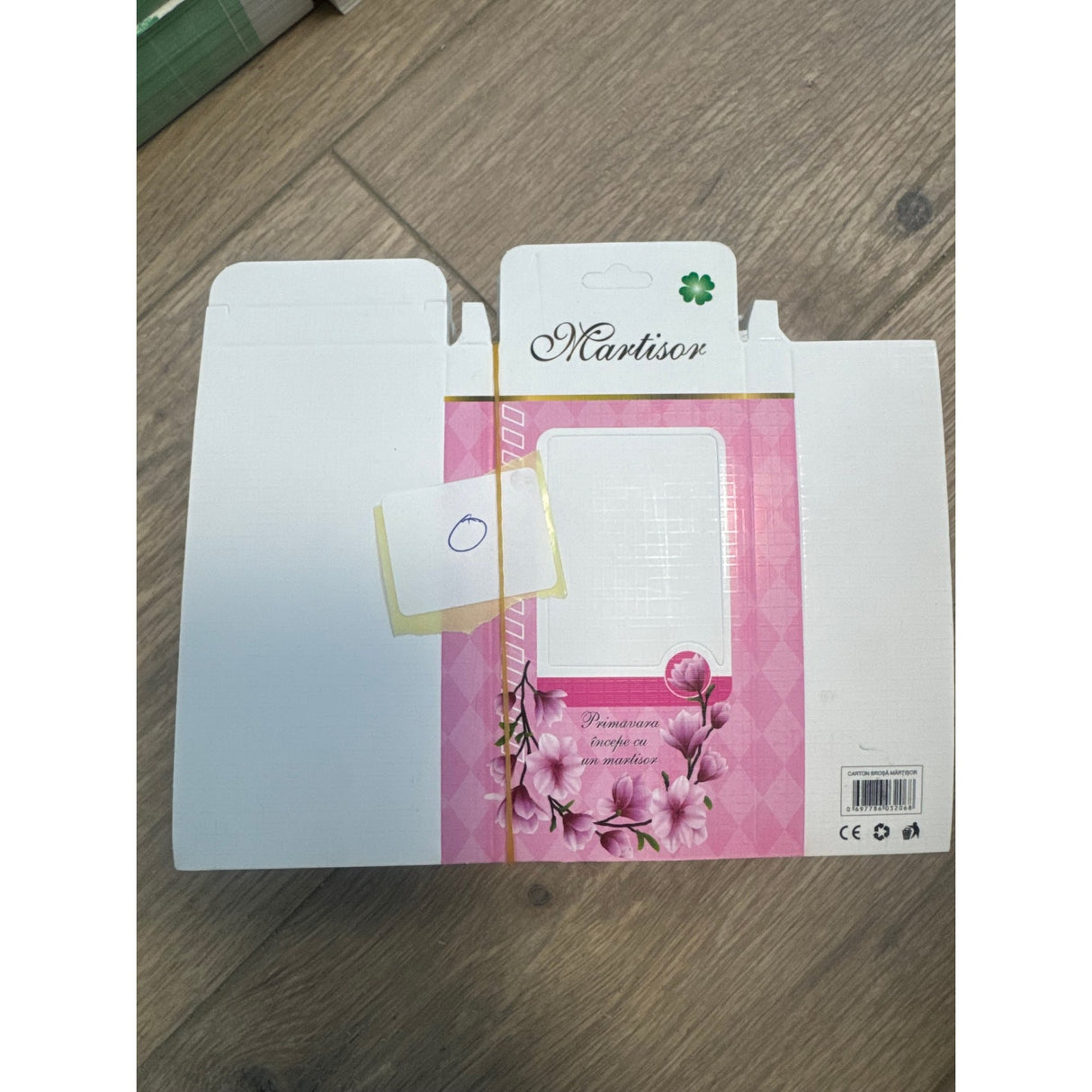 Set 200 Bucati Ambalaj Brosa, decupaj dreptunghiular, Model Flori Roz - vivimall.ro