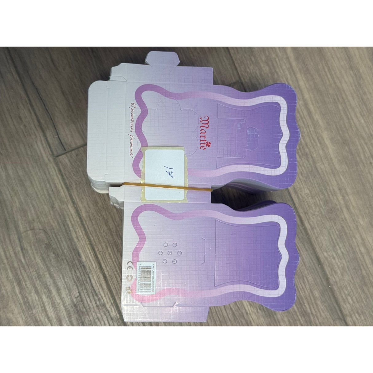 Set 200 Bucati Ambalaje de Carton pentru Martisoare, Vivimall, Cutii Brosa, Model Gentuta, Mov - vivimall.ro