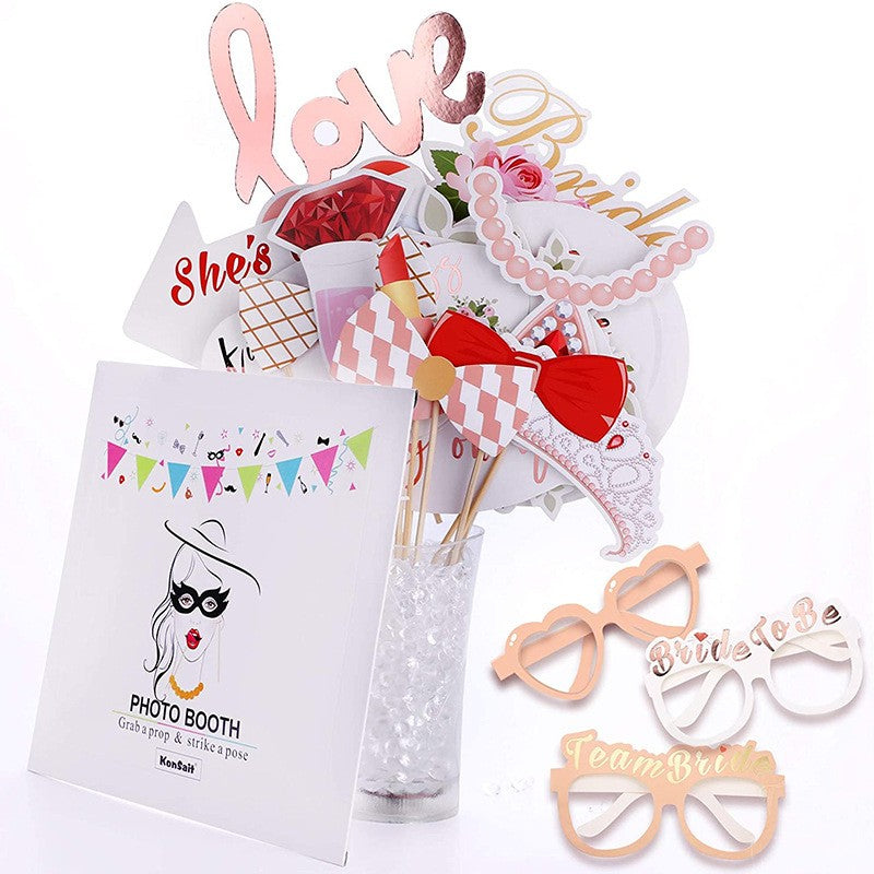 Set 23 de Accesorii pentru Petrecere, Vivimall, Props pentru Coltul de Poze, Tematica Petrecerea Burlacitelor, Roz - vivimall.ro