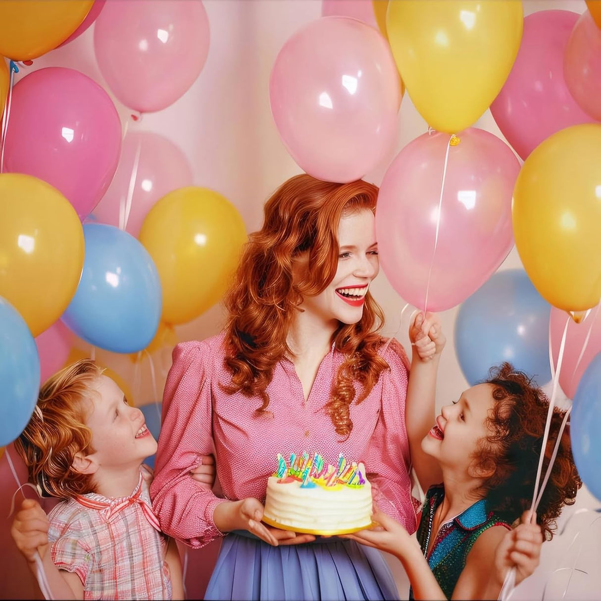 Set 25 Baloane din Latex, Vivimall, Model Party, 13 cm, Multicolore, 1 g - vivimall.ro