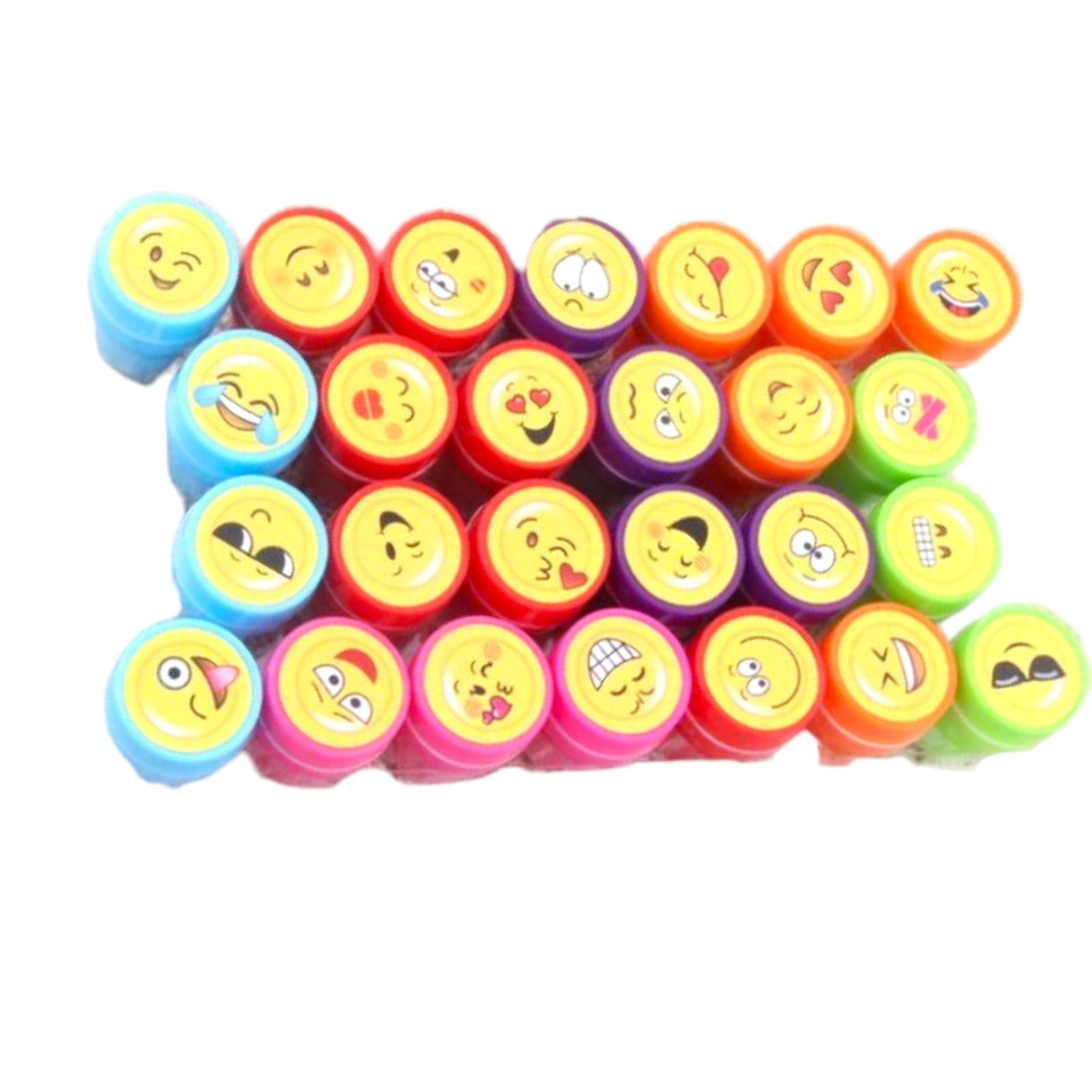 Set 26 Stampile, Vivimall, pentru Copii 4-6 Ani, Model Fete Zambitoare Emoji, 20 x 10 x 2 cm, Multicolor - vivimall.ro