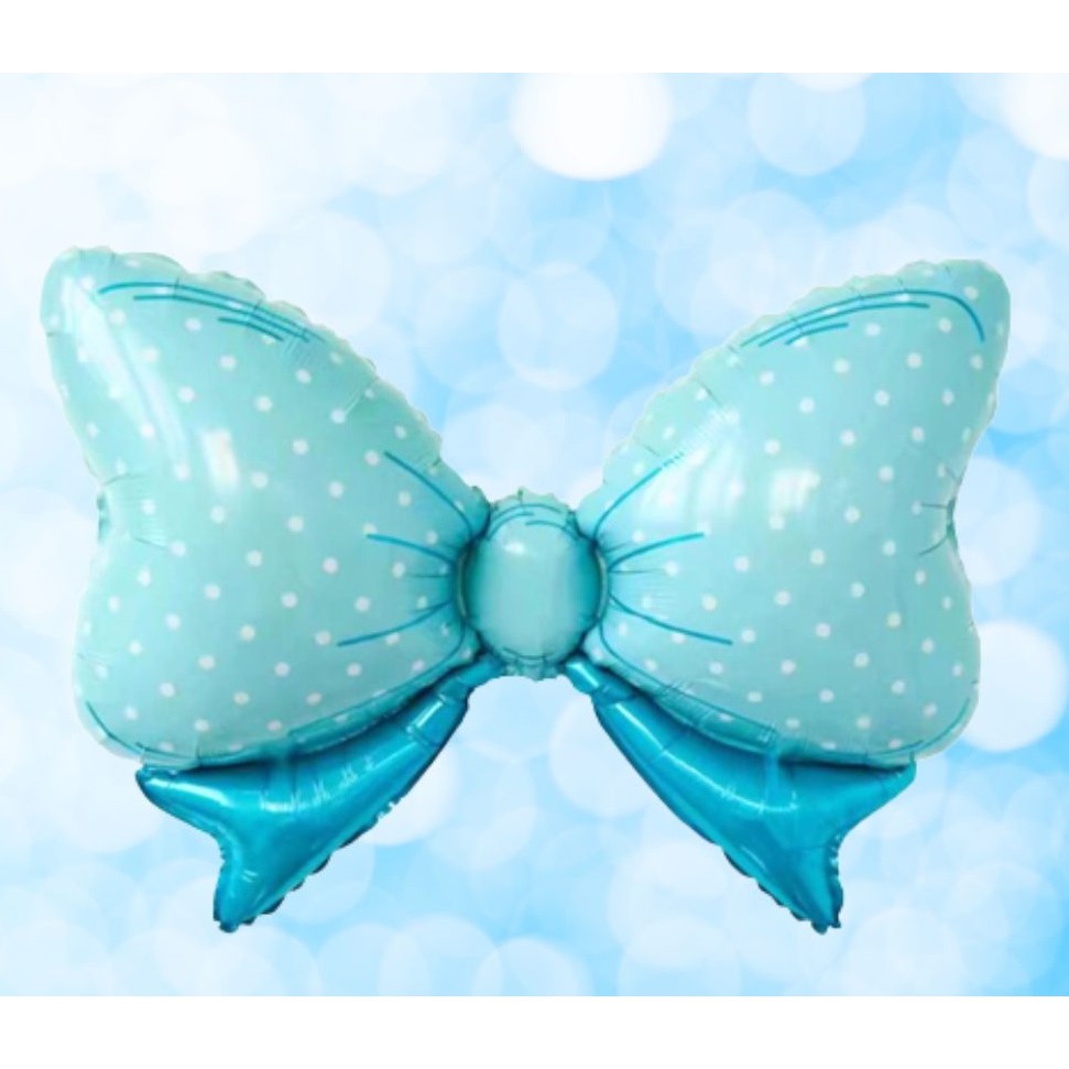 Set 3 Baloane din Folie Metalizata, Vivimall, Figurine Carucior, Inima, Fundita, Tema Botez, 45 cm, Ambalaj Individual, Pai Inclus, Umflare cu Aer sau Heliu, Albastru - vivimall.ro