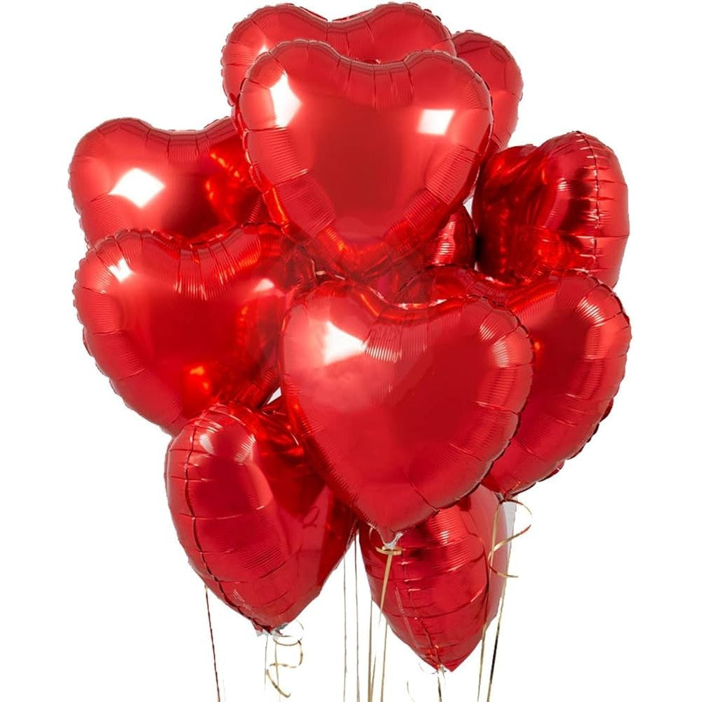 Set 3 Baloane din Folie Metalizata, Vivimall, Model Inimi, Tema Ziua Indragostitilor, 45 cm, 2 Rosii, 1 Alb, Ambalaj Individual, Pai Inclus, Umflare cu Aer sau Heliu, Alb/Rosu - vivimall.ro
