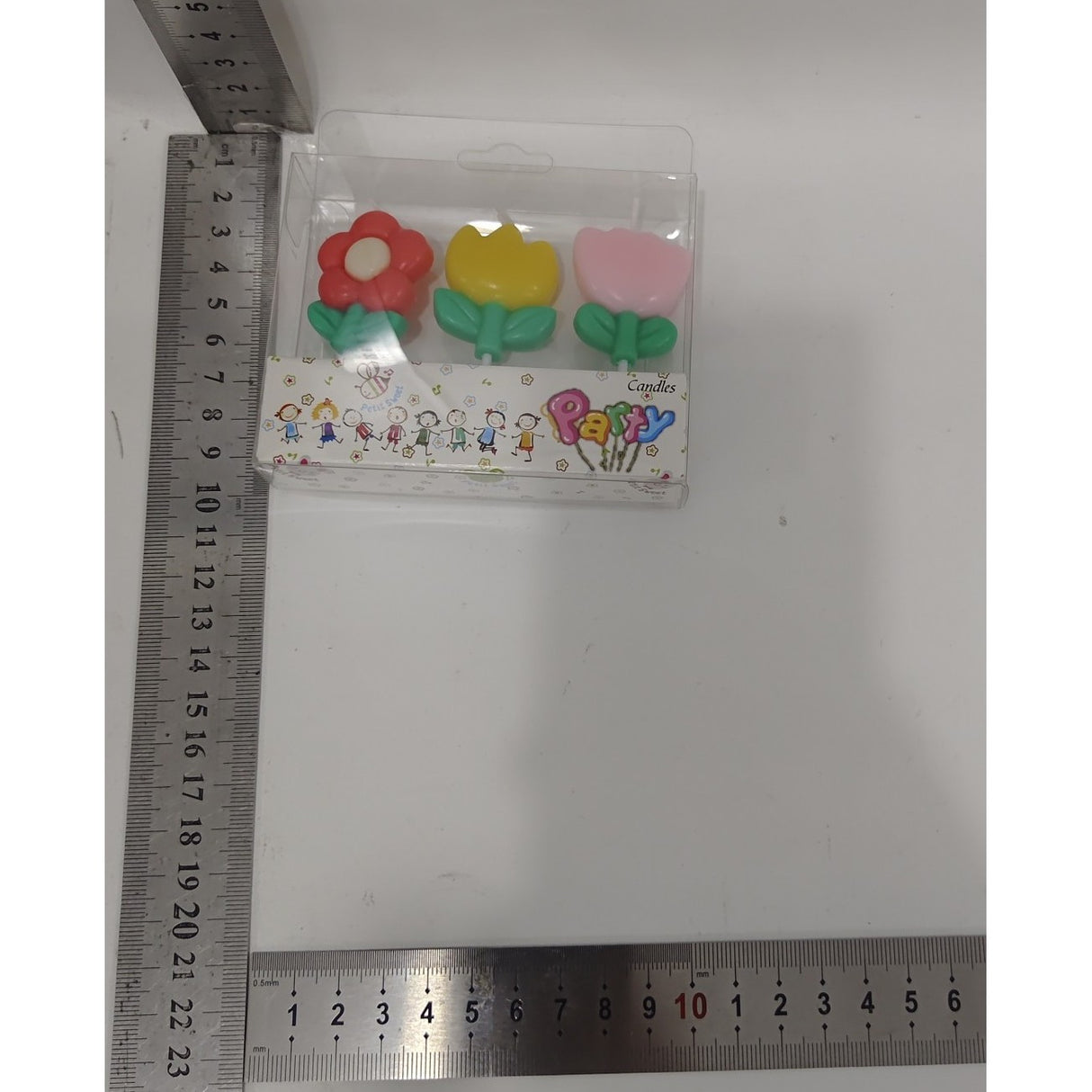 Set 3 Lumanari, Vivimall, Tema Flori, Model 3, din Parafina, Multicolor - vivimall.ro