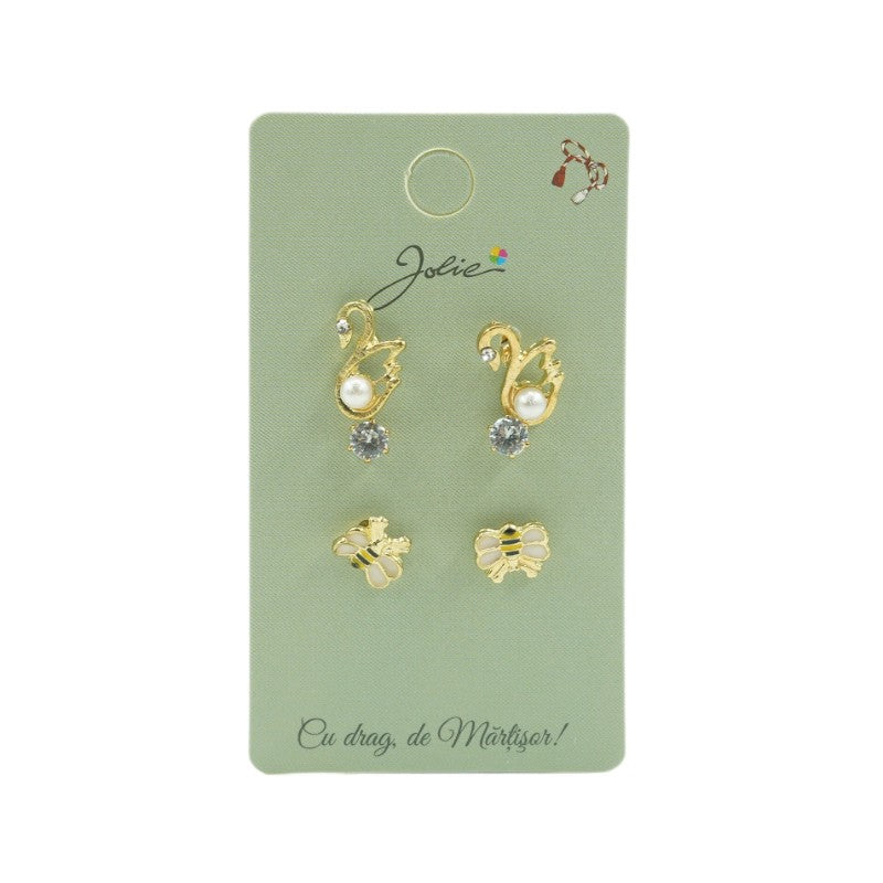 Set 3 Perechi Cercei Lebada, Piatra, Albinuta - vivimall.ro