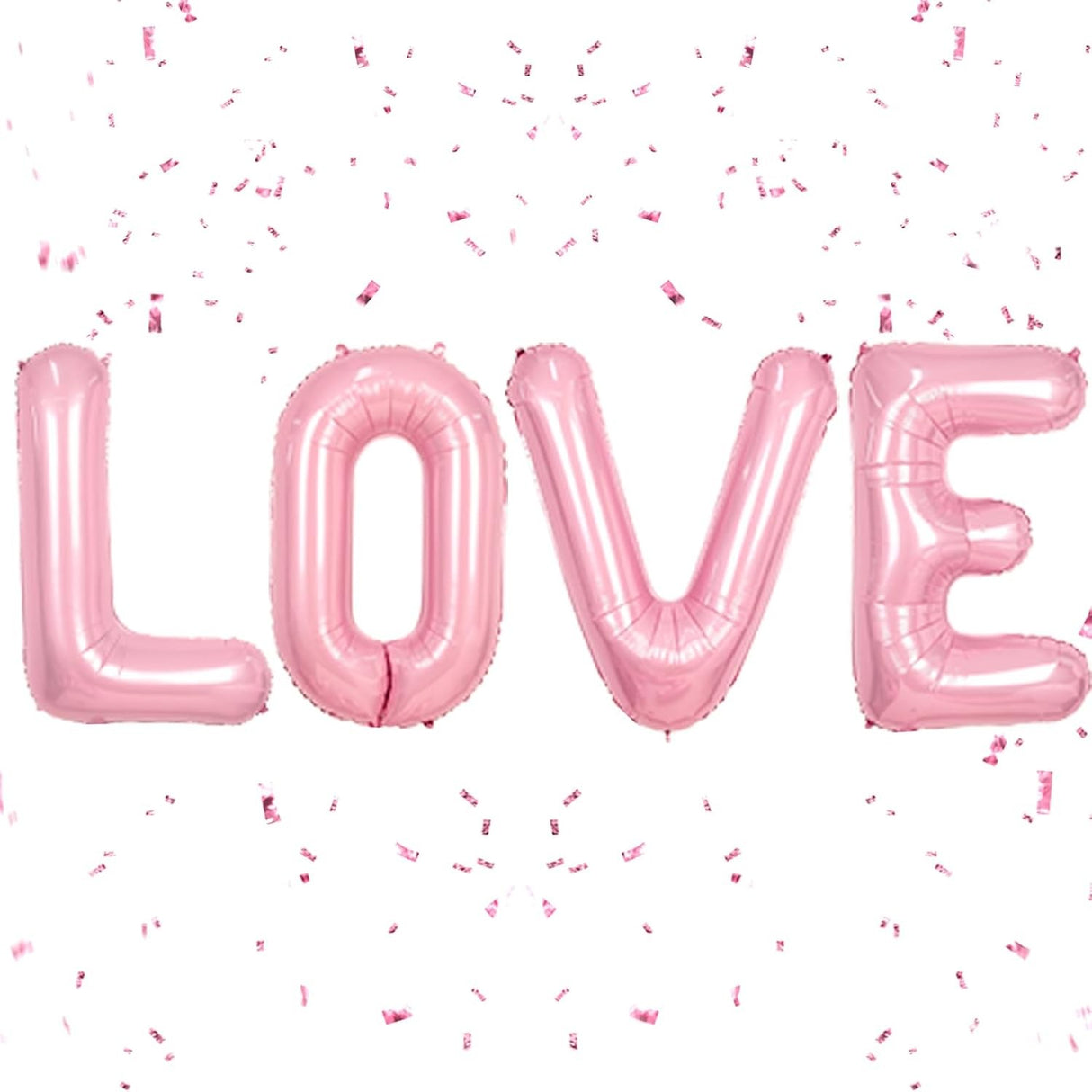 Set 4 Baloane din Folie Metalizata, Vivimall, Figurine Litere, Model Scris Love, Tema Iubire, 80 cm, Ambalaj Individual, Pai Inclus, Umflare cu Aer sau Heliu, Roz - vivimall.ro