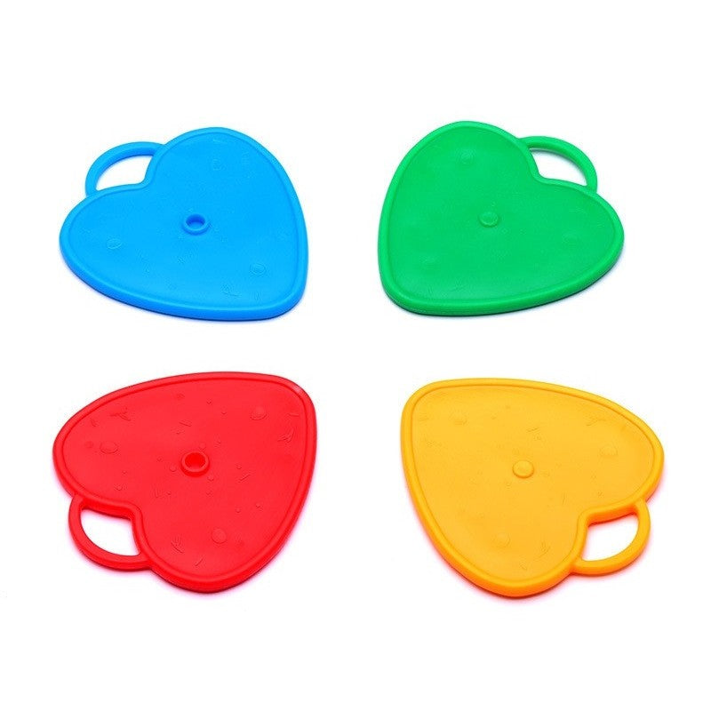Set 4 Greutati pentru Baloanele cu Heliu, Vivimall, 60 grame, 15 grame fiecare, Plastic, Forma Inima, Multicolor - vivimall.ro