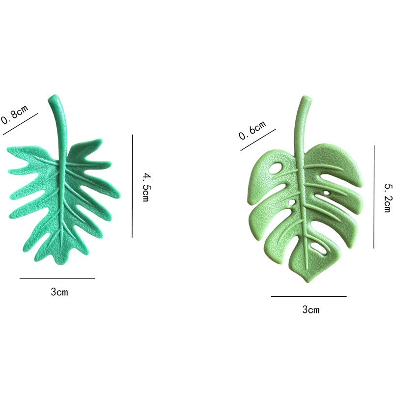 Set 4 Magneti de Frigider, Vivimall, Model Frunze, din ABS si Magnet, Verde - vivimall.ro