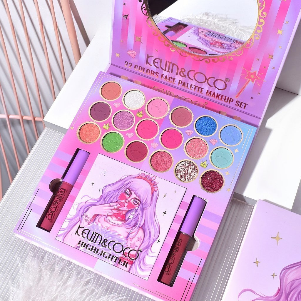 Set 4 Produse De Machiaj, Kevin &Amp; Coco, Vanilla Queen, 22 Culori, 19.7 X 21.2 X 2.5 Cm - vivimall.ro