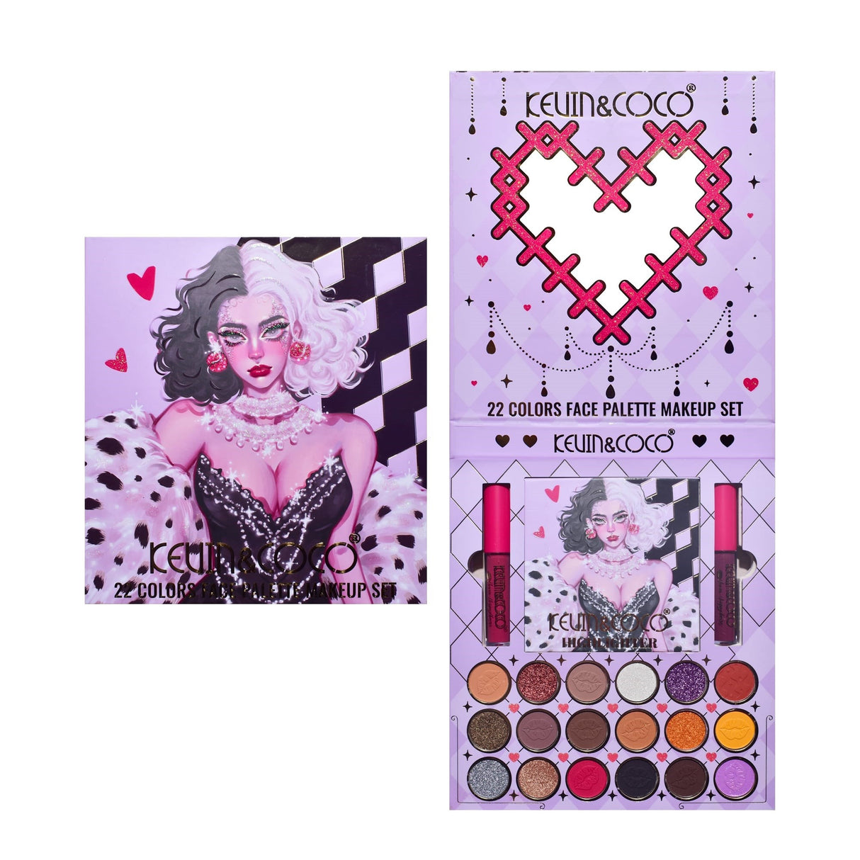 Set 4 Produse Machiaj Black-White Witch | ColorUp - vivimall.ro