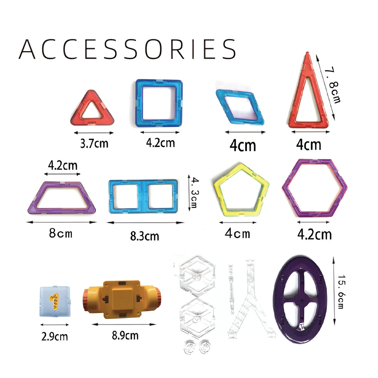 Set 40 Piese Magnetice de Constructie, Vivimall, Piese Mici, Magnetic Blocks, Forme Geometrice, 3 Ani, ABS, Magnet, 20.5 x 14.5 x 12 cm, Multicolor - vivimall.ro