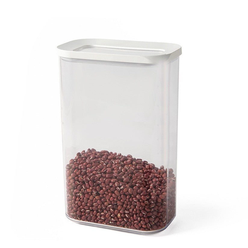 Set 5 Cutii de Depozitare Alimente, Vivimall, Capac Alb, din ABS+Silicon, 23 x 15 x 27 cm, Transparent - vivimall.ro