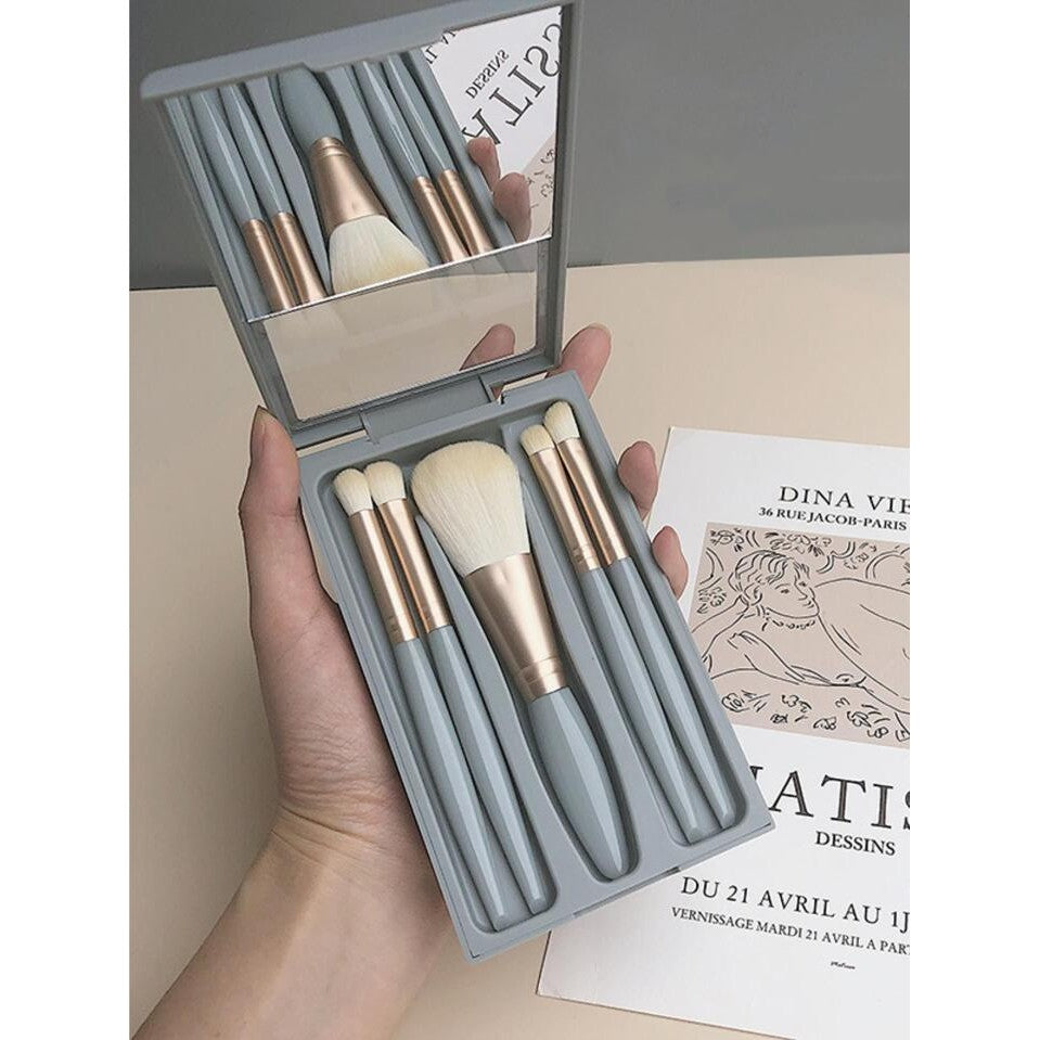 Set 5 Pensule Machiaj cu Oglinda | GlamEssence - vivimall.ro