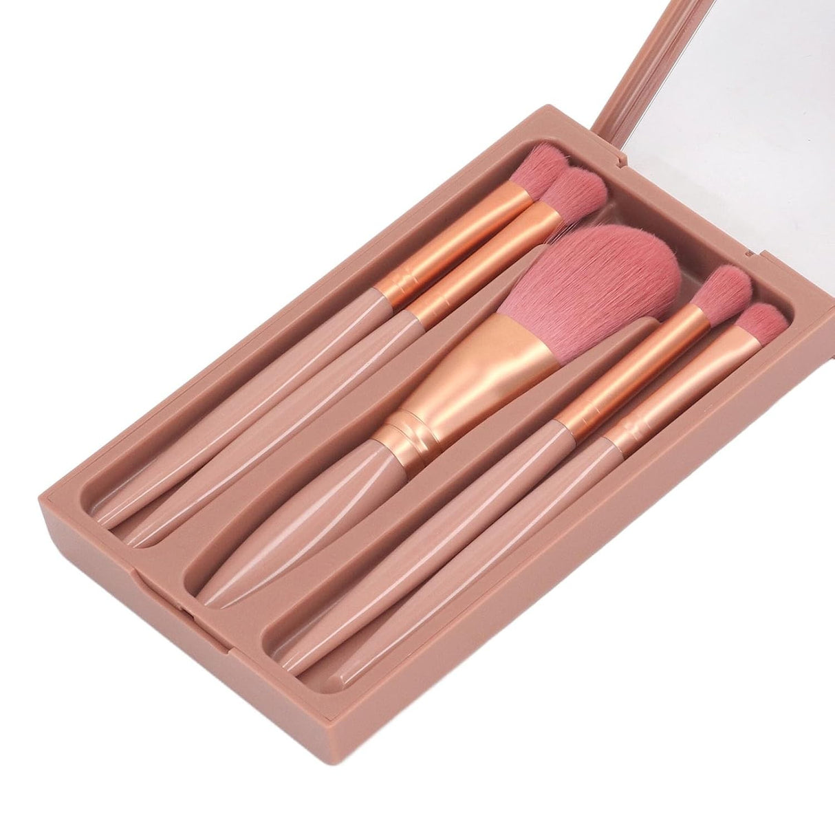 Set 5 Pensule Machiaj + Suport & Oglindă | BellaTouch - vivimall.ro