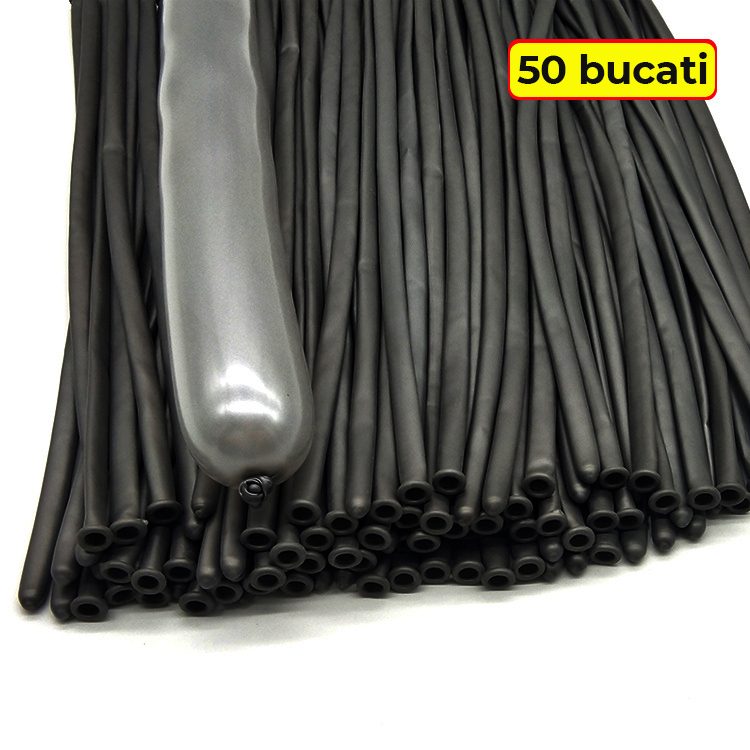 Baloane modelaj Flippy negre expandate, capacitate până la 150 cm, utilizare la petreceri și evenimente