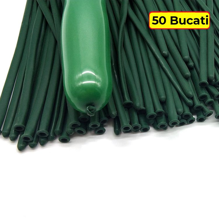 Baloane de Modelaj, Flippy, Set 50 bucati, Model Standard, din Latex, 30 x 1.5 cm, 1.8 g per unitate, pana la 150 cm, Verde - vivimall.ro