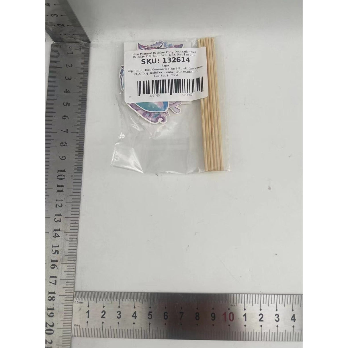 Set 6 Props-uri pentru Prajituri Sirena, Vivimall, Colectia Mermaid, Multicolor - vivimall.ro