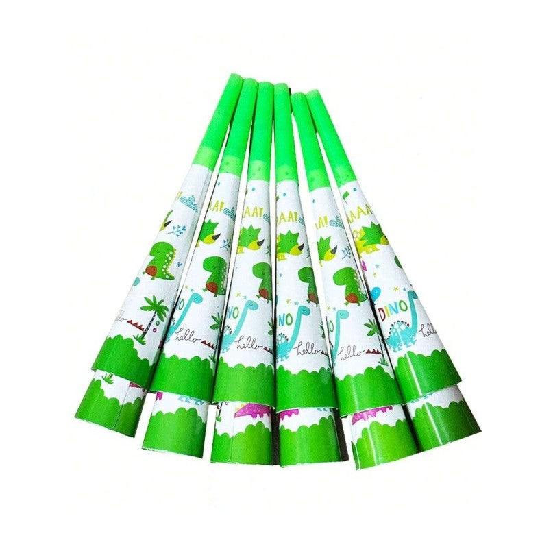 Set 6 Suflatori, Vivimall, Colectia Dino Park, 20 x 5 cm, din Carton, Multicolor - vivimall.ro