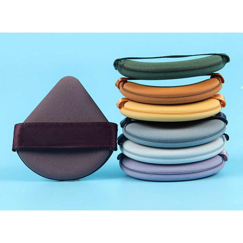 Set 7 Bureti de Machiaj Triunghi Vivimall, Reutilizabili, Utilizare Umeda sau Uscata, 5.5 x 5.5 x 1.3 cm, Powder Puff, Multicolor - vivimall.ro