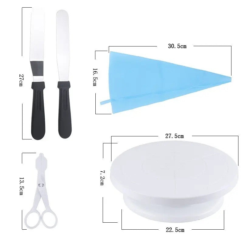 Set 70 Piese Ustensile pentru Ornare Prajituri, Vivimall, din Plastic si Otel Inoxidabil, Multicolor - vivimall.ro