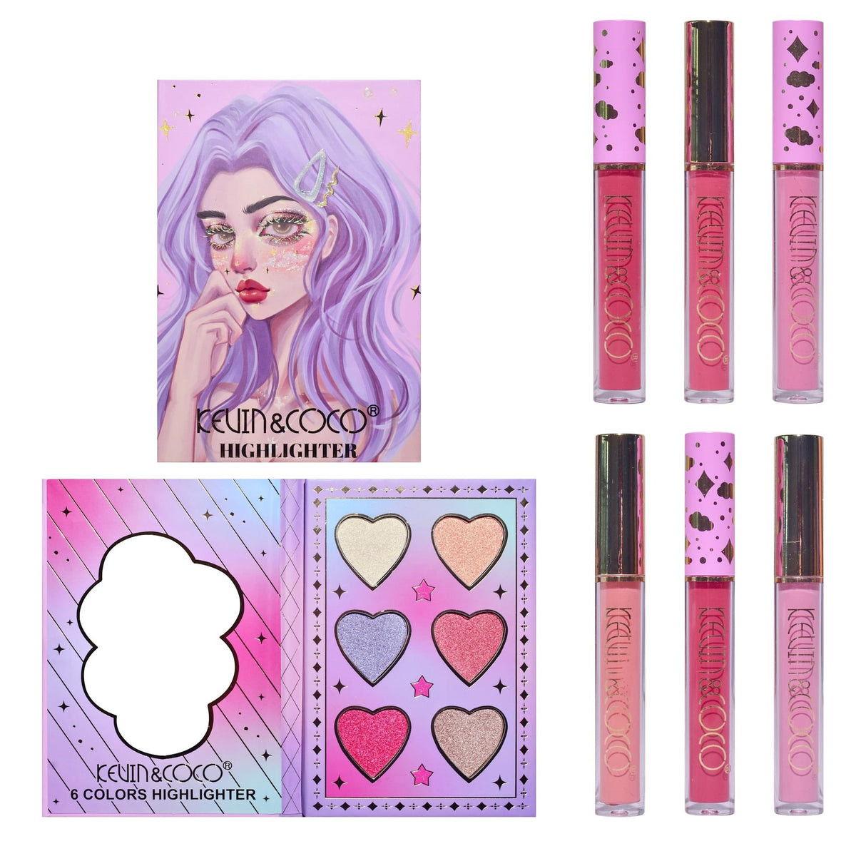 Set Machiaj 8 Produse, Violet Fairy | VivaGlow - vivimall.ro