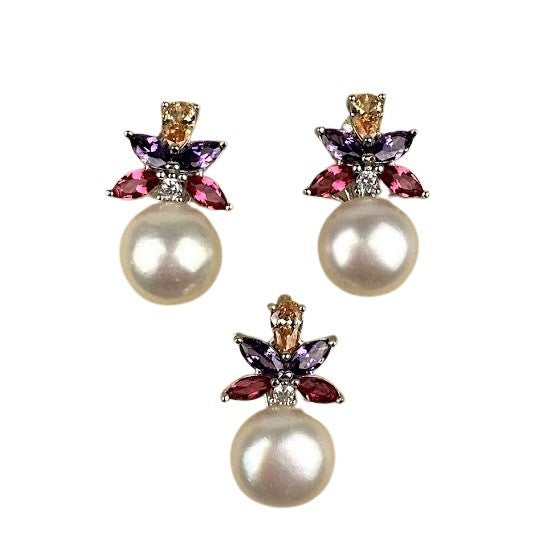 Set Argint 925 Perla cu Libelula Colorata - vivimall.ro