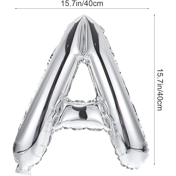 Set Baloane din Folie Metalizată, Vivimall, Model Congrats, Litere de 40 cm, Baloane Absolvire, Ambalaj Individual, Pai inclus, Umflare cu Aer sau Heliu, Argintiu - vivimall.ro