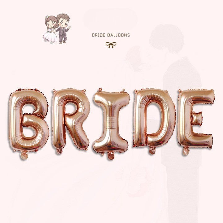Set Baloane din Folie Metalizata, Vivimall, Model Scris Bride, Litere de 100 cm, Tema Iubire, Baloane Party, Ambalaj Individual, Pai Inclus, Umflare cu Aer sau Heliu, Roz - vivimall.ro