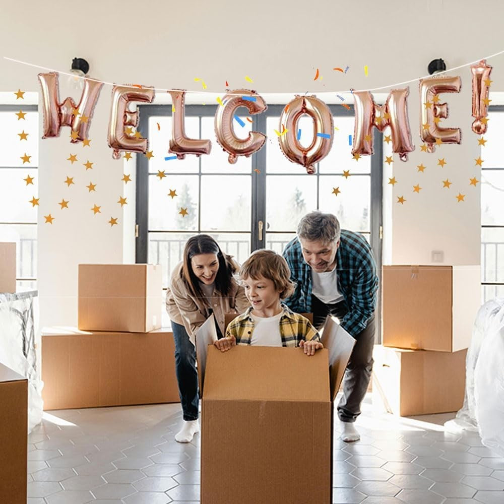 Set Baloane din Folie Metalizata, Vivimall, Model WELCOME!, Litere de 40 cm, Baloane Party, Ambalaj Individual, Pai Inclus, Umflare cu Aer sau Heliu, Roz - vivimall.ro
